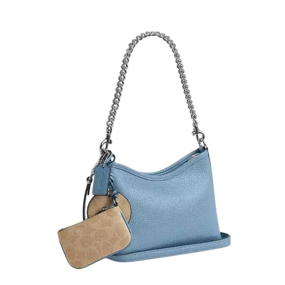 Coach Laurel Shoulder Bag with a chain strap Blue NWT - Picture 2 of 7
